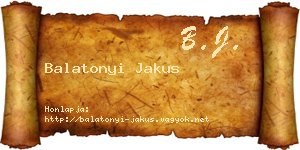 Balatonyi Jakus névjegykártya